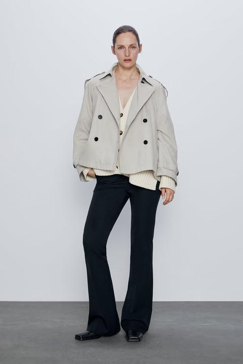 Trench Cropped Botones