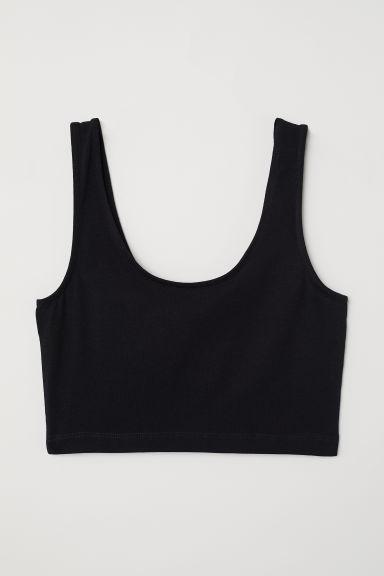 M - Crop Top - Black from H☀M on 21 Buttons