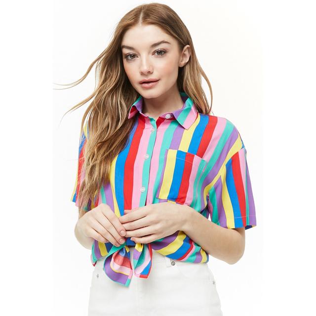 rainbow striped shirt womens