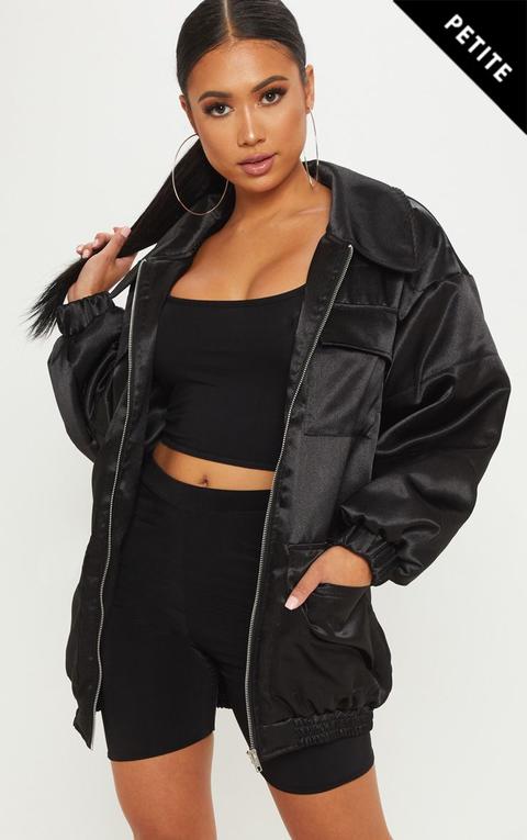 petite black bomber jacket