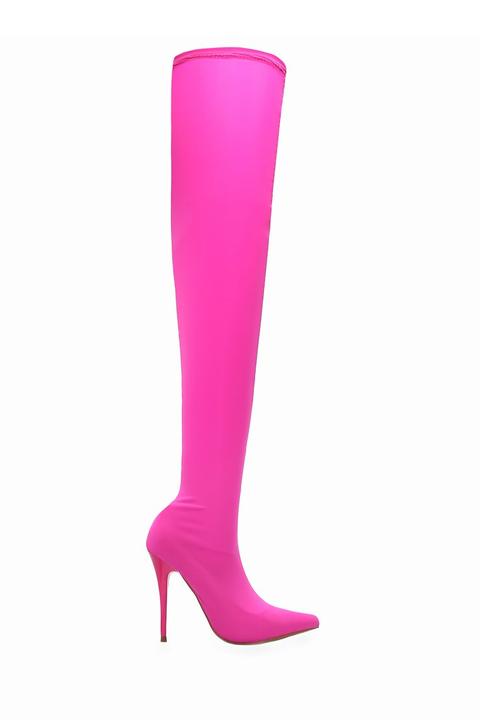 neon over the knee boots