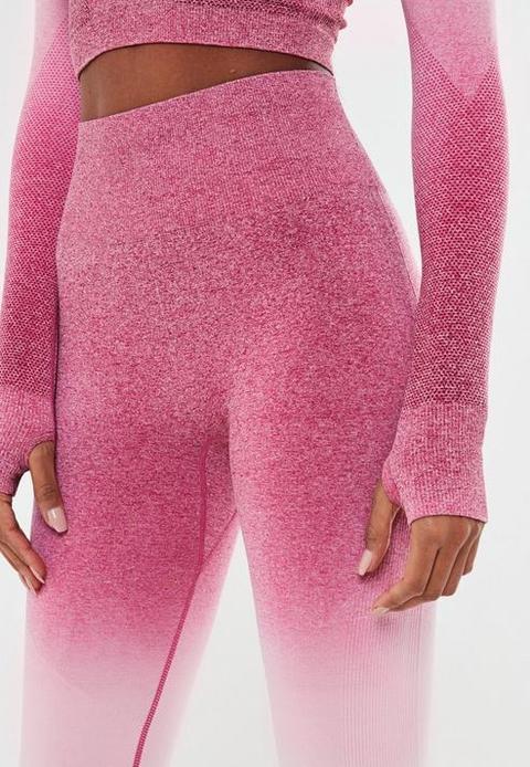 Pink Ombre Seamless Gym Leggings, Pink from Missguided on 21