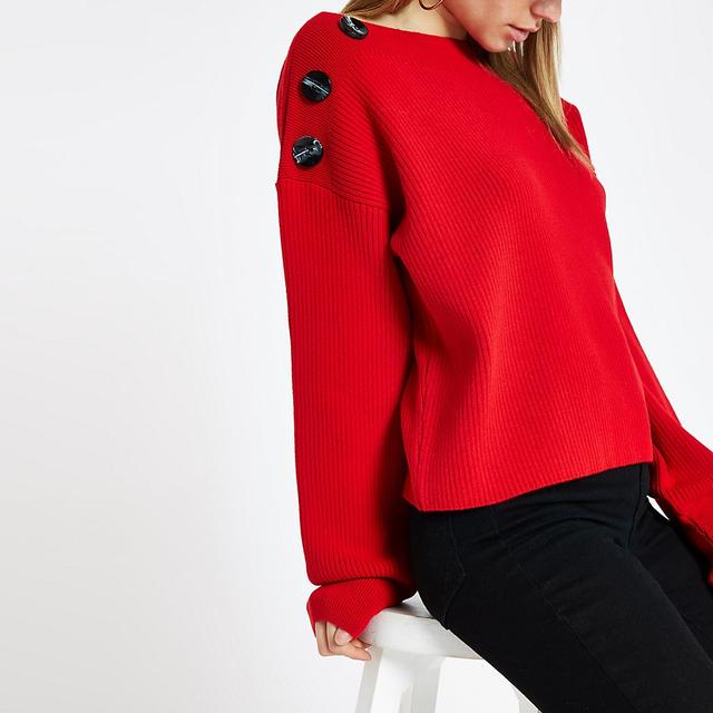 river island red jumper