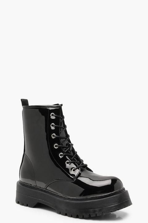 Bottes De Randonnée Épaisses À Lacets - Noir - 36, Noir