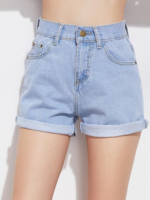 Pantaloncini In Denim Di Polsini