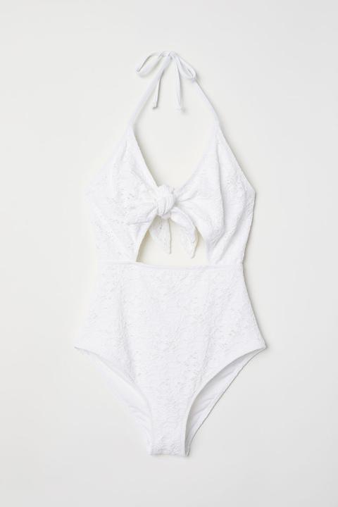 H & M - Costume Intero Cut-out - Bianco