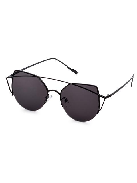 Black Frame Double Bridge Cat Eye Sunglasses