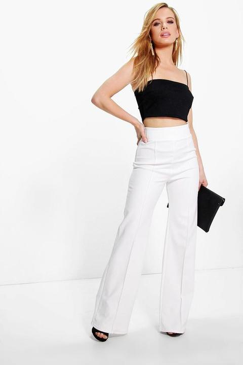 Petite High Waisted Wide Leg Trouser