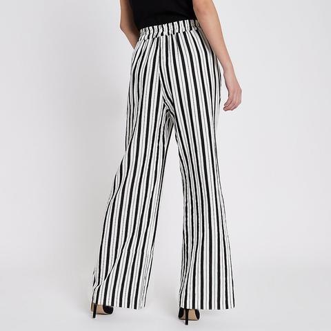White Stripe Wide Leg Trousers from 