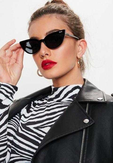 Quay Australia Black Shine On Sunglasses, Black