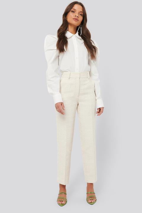 Na-kd Classic Tweed Suit Pants - White