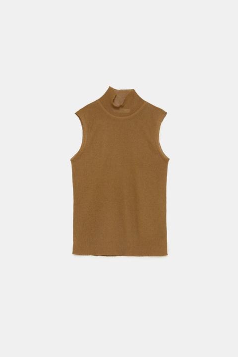 Top In Maglia Con Collo Alto