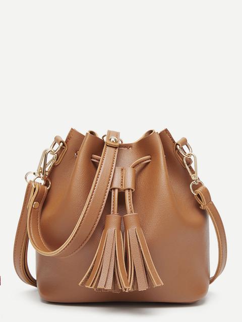 Borsa Secchiello Con Design A Frange