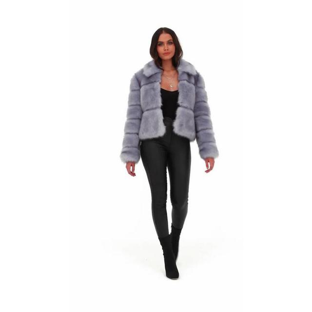 Missguided premium crop deals pelted faux fur jacket