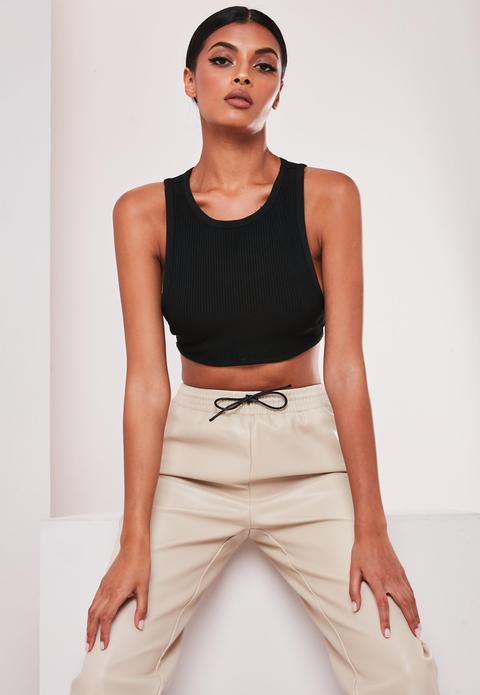 Crop Top Noir Bandage