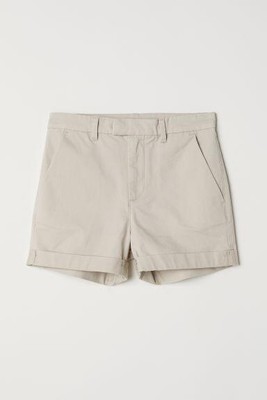 Pantalón Corto De Sarga - Beis