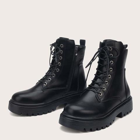 Minimalist Lace-up Front Combat Boots