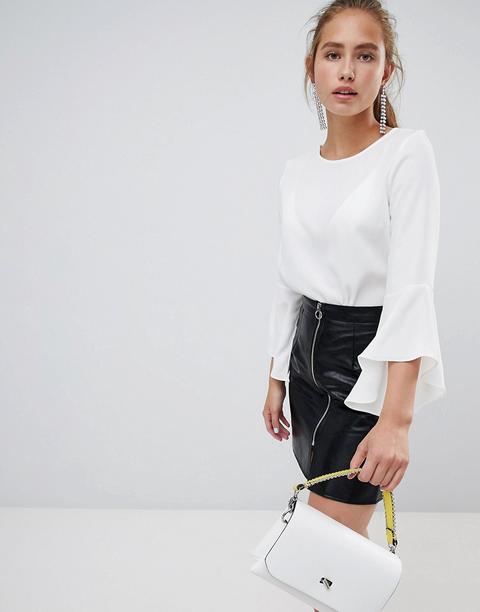 Glamorous Flare Sleeve Top - White