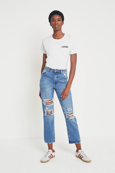 Rolla's Original Straight Destroyed Jeans - Womens 28w
