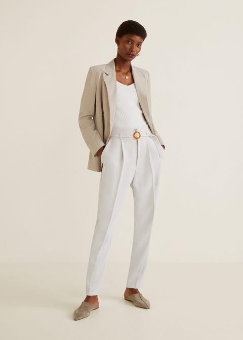 Belt Straight-fit Trousers
