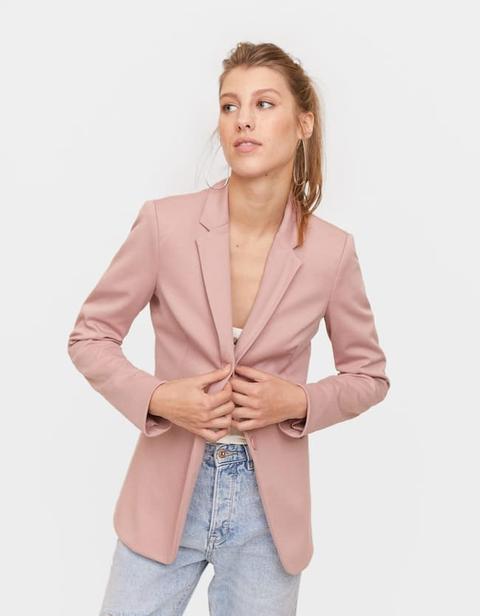 Blazer In Maglia Rosa Carne