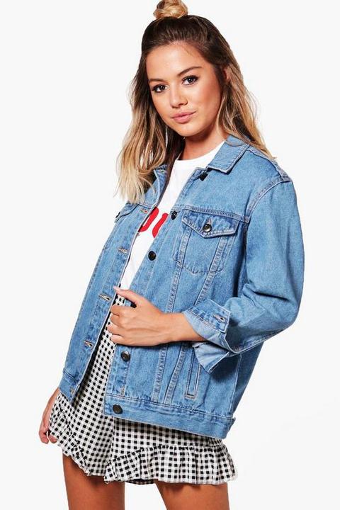 Petite Veste En Jean Coupe Boyfriend - Bleu - 32, Bleu