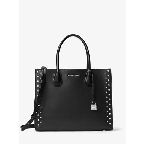 Bolso Tote Mercer Grande De Piel Con Tachuelas