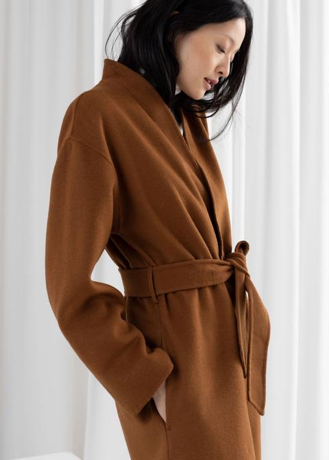 Belted Wool Blend Coat