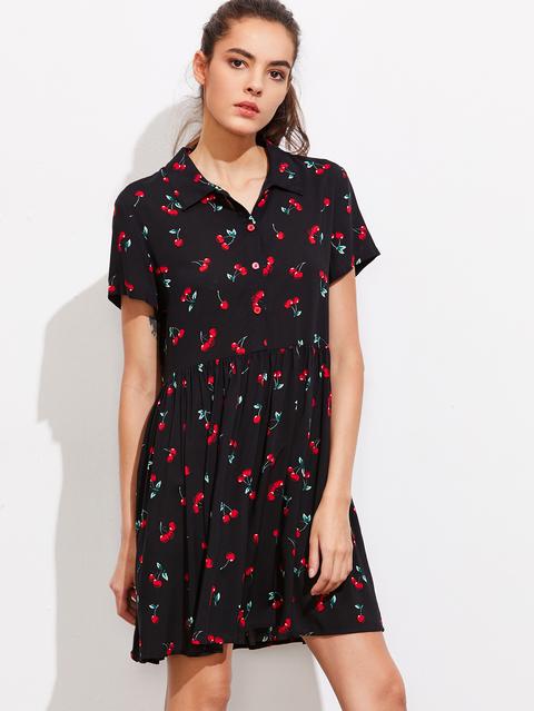 Vestido Con Estampado De Cereza