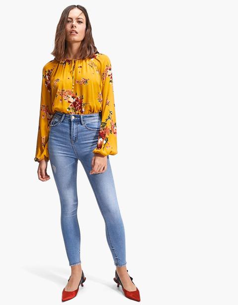Blusa Estampada Con Botones