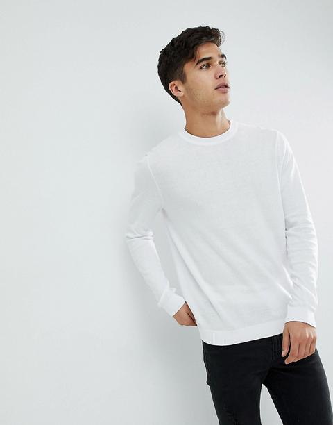 Asos Design – Baumwollpullover In Weiß