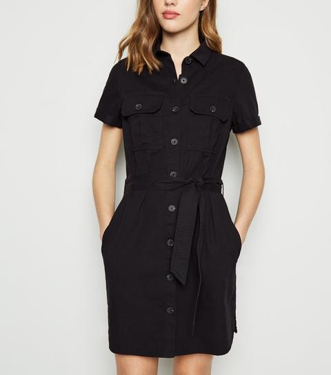 new look button up dress