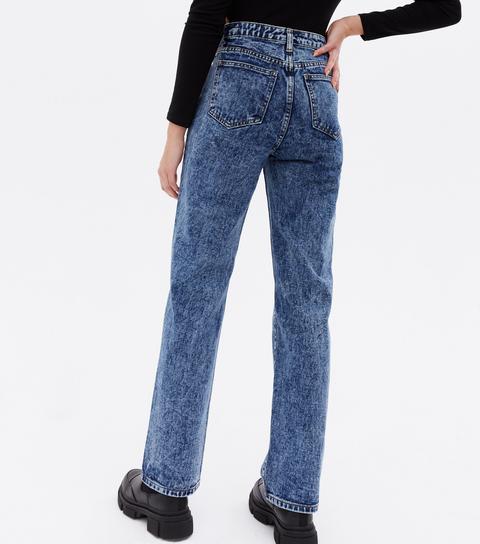 Blue Acid Wash Full Length Anica Straight Leg Jeans New Look from NEW ...