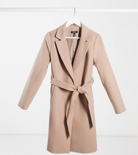 New Look Maternity Belted Coat In Camel-white