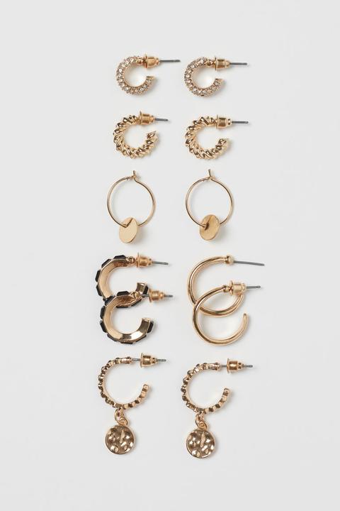 6 Pares De Pendientes De Aro - Oro