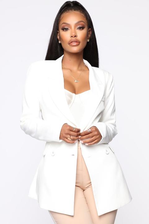 Chloe Belted Blazer - Ivory