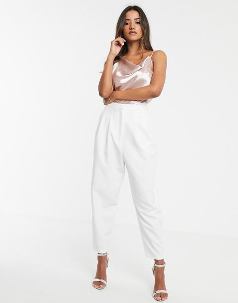 Asos Design Extreme Tapered 80s Trousers In White