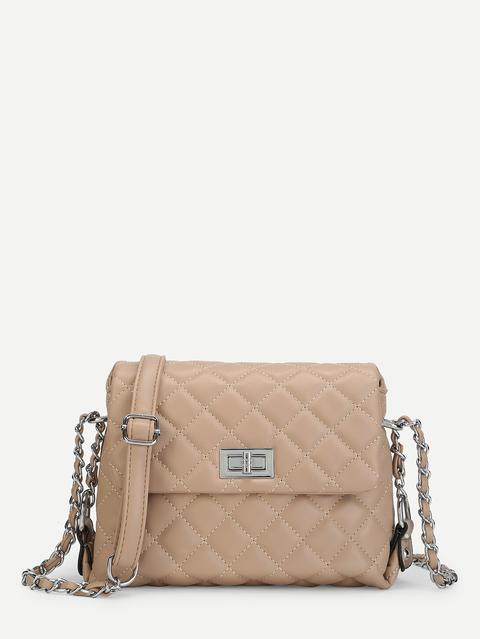 Bolso Bandolera Con Cadena Acolchada Twist Lock