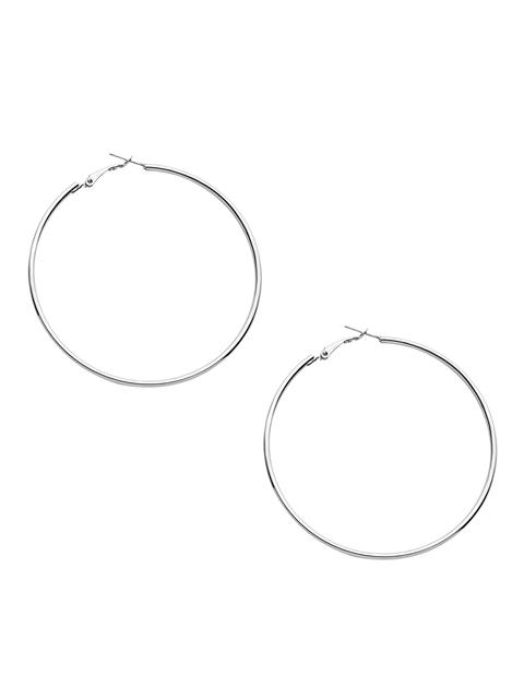 Silver Plated Simple Hoop Earrings