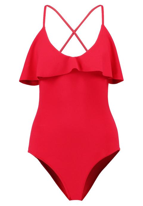 Missguided Frill Front Body Top Red