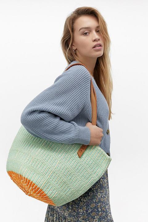 The Basket Room Ziwa Straw Tote Bag - Mint All At Urban Outfitters