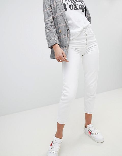 Stradivarius - Mom Jeans - Bianco