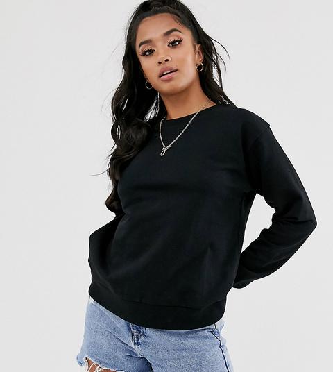 Asos Design Petite - Ultimate - Sweat-shirt En Coton Biologique - Noir