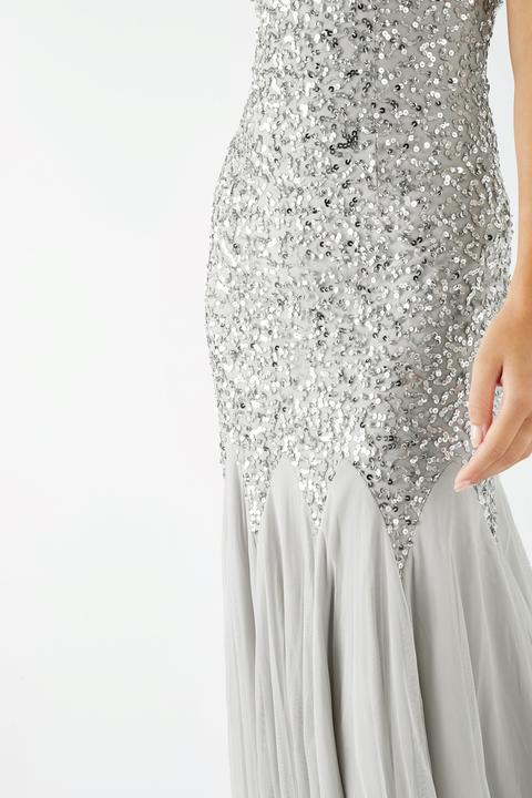 maya sequin fishtail maxi dress