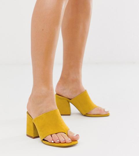 Sandalias De Tacón De Ante En Color Mostaza Waterfall De Asos Design Wide Fit-amarillo