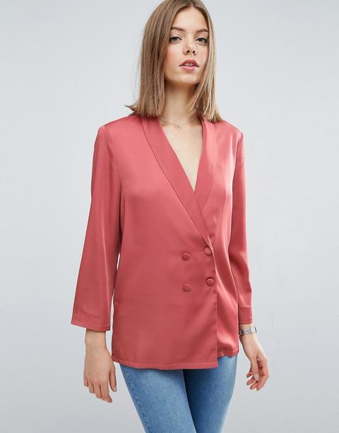 Blusa Larga De Pijama De Doble Botonadura De Asos Premium