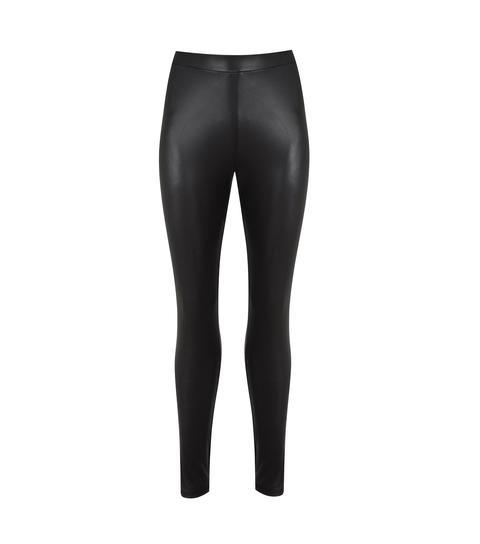 Black Leather-look Leggings New Look