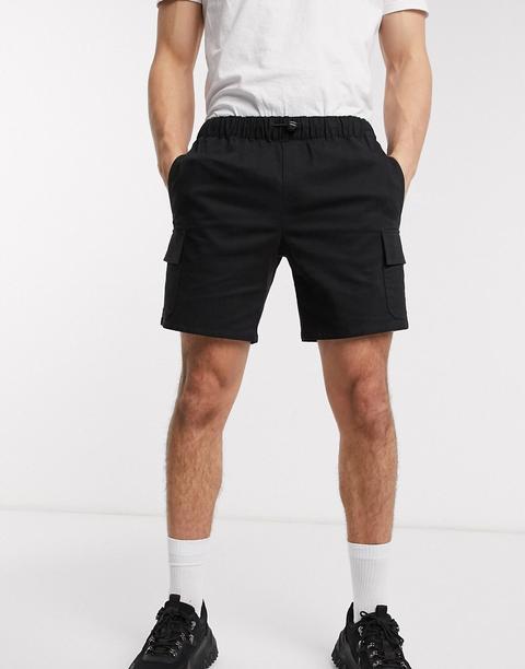 Asos Design Cargo Shorts In Black