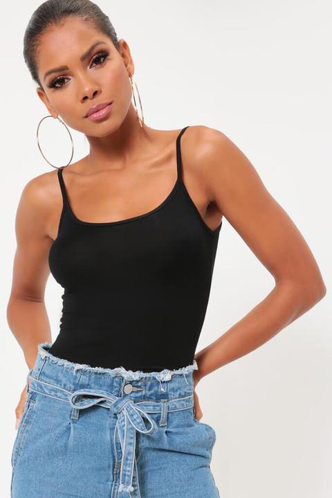 black strappy cami