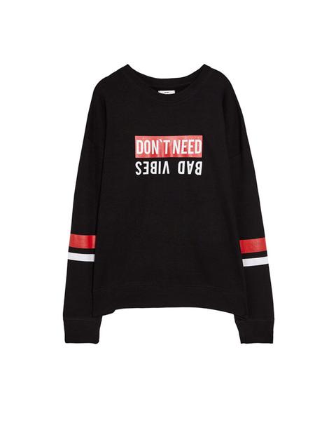 Sudadera Jaspeada Con Texto
